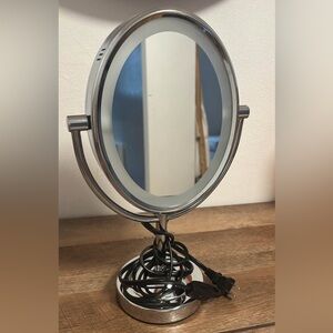 Silver Vanity Mirror with LED Light
